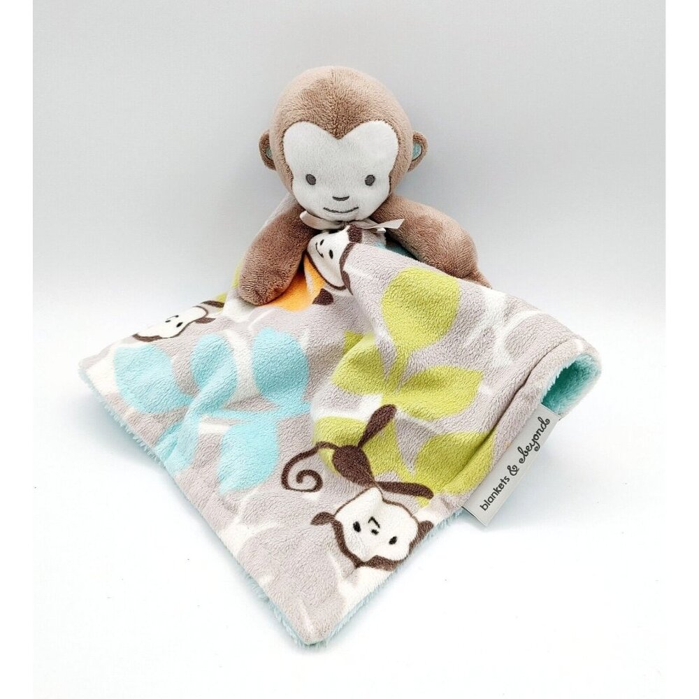 Blankets & Beyond Lovey Monkey Plush Security Blanket Baby Crib Pacifier Holder
